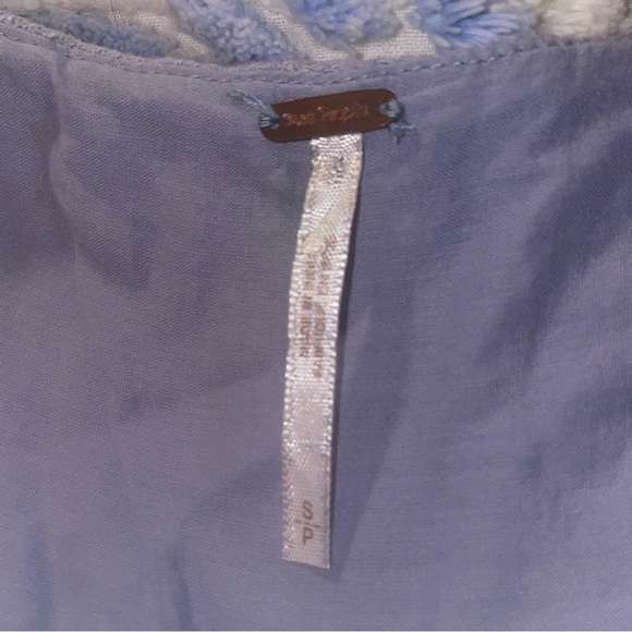 FREE PEOPLE COTTON COMFY FITTED SUMMER DRESS SZ S LIGHT BLUE MIDI LENGTH - Picture 8 of 11